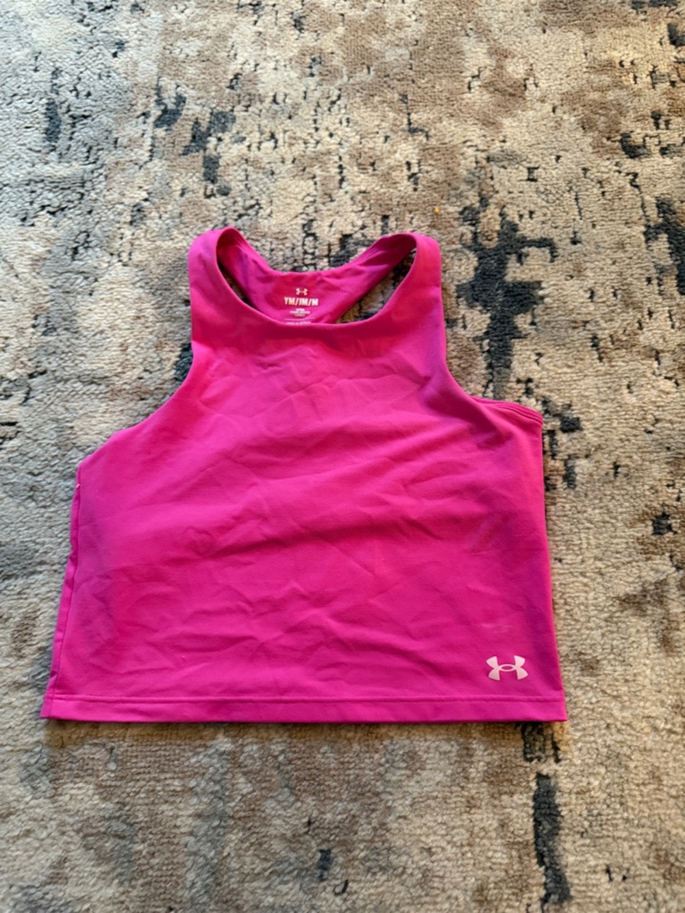 Big girls size Medium Under Armour Hot Pink Racerback Crop Tank Top